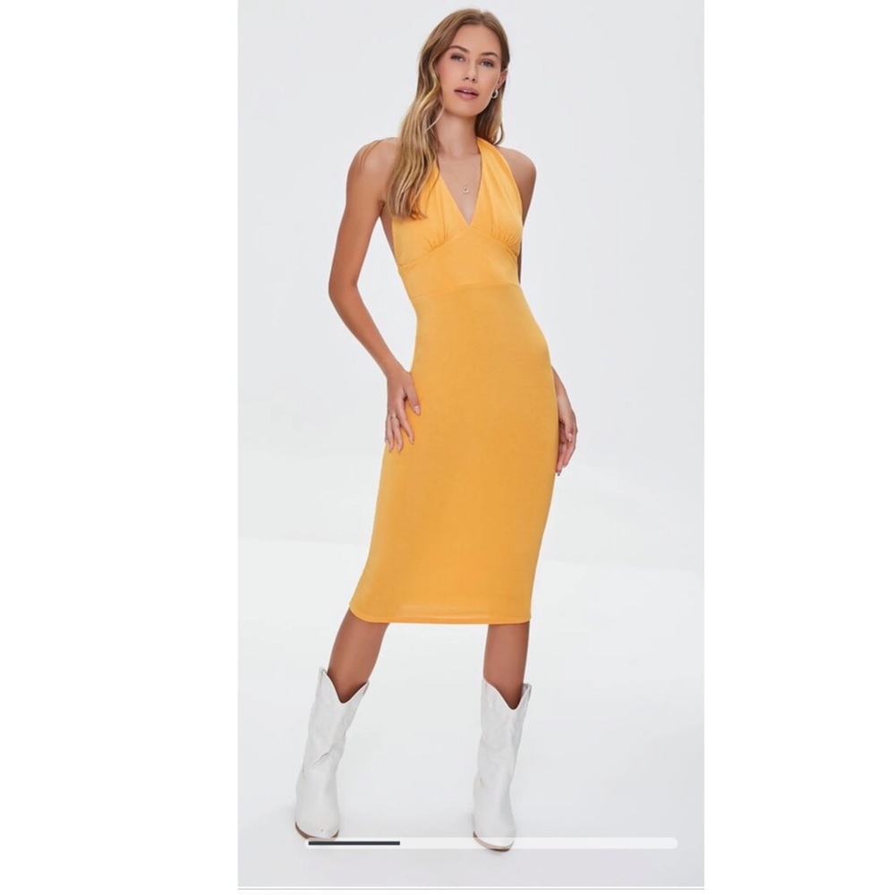 Orange halter dress